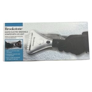 Brookstone Silver Heated Windshield Scraper with LED NWT In Box Sealed
